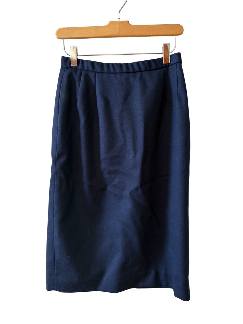 Vintage Pendleton High Waisted Wool Skirt Navy Blue 8